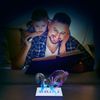 ASENTE 7 LED Light Base for Glass Art - White Light LED Display Base - LED Base Lights for Crystals - Lighted Display Stand w/ Mirror Top for More Dimension