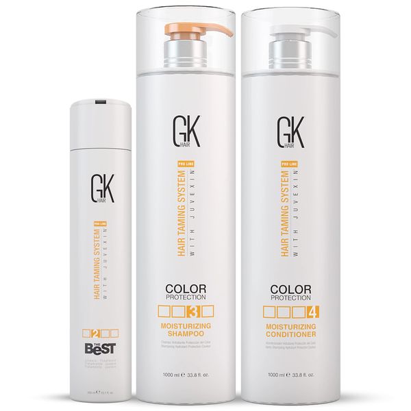 GK HAIR The Best Professional Hair (300ml/10.1 Fl Oz) For Straightening And Moisturizing Shampoo and Conditioner Set (1000ml/33.8 Fl Oz) for Color Treated