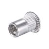 sourcing map M4 Rivet Nuts Aluminium Alloy Knurled Flat Head Threaded Insert Nut Silver 50pcs