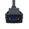 NFHK Single USB 3.0 1M Waterproof Extension Latch Mount Car AUX Cable