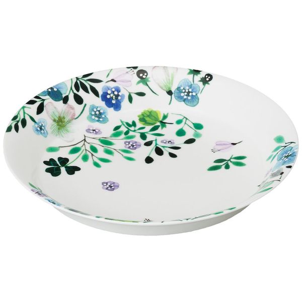 Narumi 51854-5721P Curry Plate, Pasta Plate, Anna Emilia, Clover Garden, 9.4 inches (24 cm), Green, Floral Pattern, Cute, Wedding Gift, Microwave Warm, Dishwasher Safe, Gift Box Included