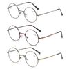 KoKoBin 3 Pack Round Frame Reading Glasses Blue Light Blocking Reader Metal Full Frame Retro Glasses (3 Pack, 1.5, diopters)