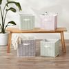 DII Non Woven Storage Collection Polyester Herringbone Bin, Small Set of 2, Mint, 2 Piece