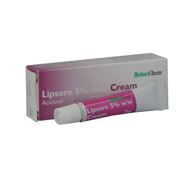 Cold Sore Treatment - 2g Cream - 5% w/w (2 x Lipsore Cream)