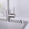 SINKINGDOM SinkTop Air Switch Kit (Long Full Brass Button) for Garbage Disposal, Cordless Chrome
