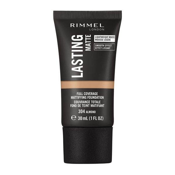 Rimmel Lasting Matte Full Coverage Light-weight Foundation 30ml, 304 Almond