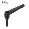 sourcing map 8pcs Adjustable Clamping Lever Handles M8 x 25mm Male Thread Bolt Knobs Rotating Screw Locking Quick Release Ratchet Push Button Handle, Black