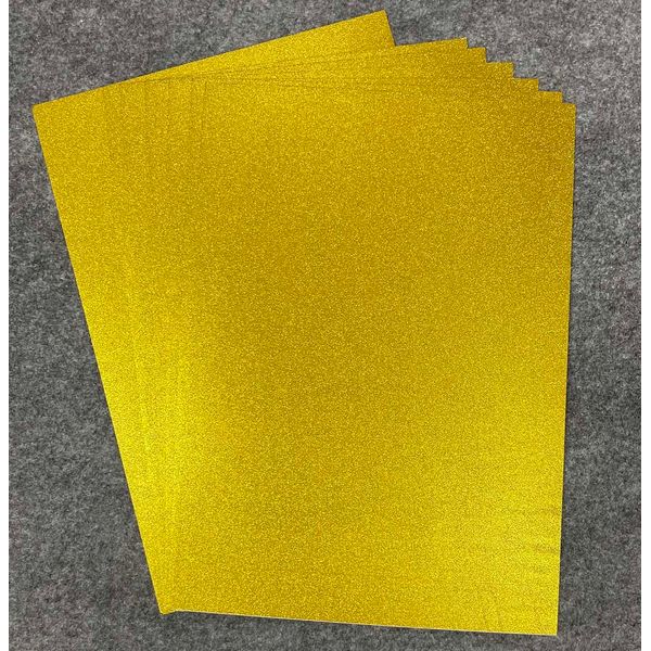 Gold Double Sided Glitter Cardstock Paper 300GMS, A4 Non Shed Sparkle Sparkling Paper for Crafts Arts Work Party Decoration (20pcs Double Side Gold)