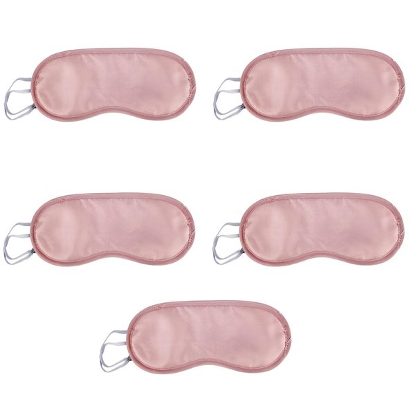 5 Pcs Eye Sleep Masks, Eye Sleep Covering, Eye Blinderfold for Sleeping,Travel, Party Supply (Pink)