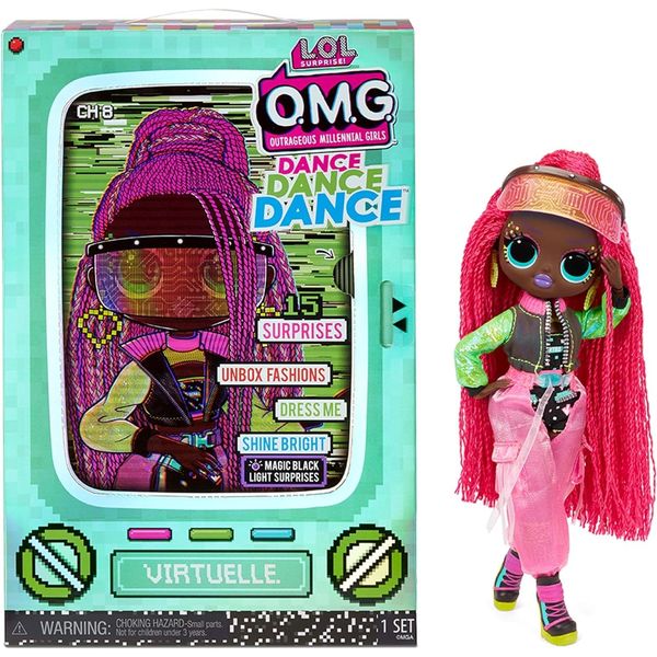 LOL Surprise OMG Dance Dance Dance Virtuelle Fashion Doll with 15 Surprises Including Magic Black Light, Shoes, Hair Brush, Doll Stand and TV Package - Great Gift for Girls Ages 4+ Who Love to Dance