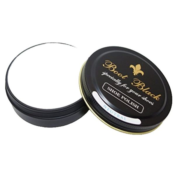 Boot Black Shoe Polish (Neutral) Oil-based Gloss Cream Created by Polish Professionals (Made in Japan), Neutral/Colorless