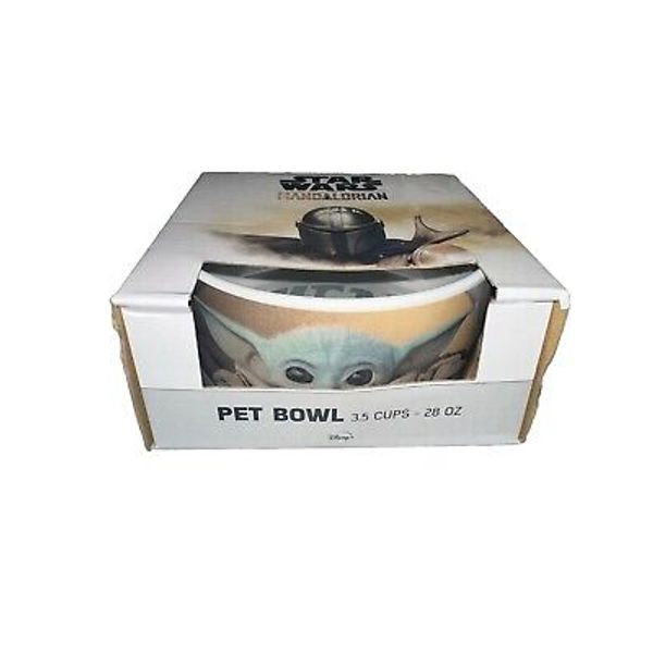 New Star Wars The Mandalorian Ceramic Pet Bowl Dog or Cat 3.5 Cups/28 oz BOXED