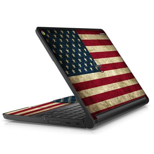 LidStyles Vinyl Protection Skin Kit Decal Sticker Compatible with Dell Chromebook 3120 Laptop (American Flag)