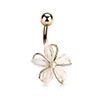 Treuheld® Belly Bar with White Flower | 3 Colours, Stainless Steel