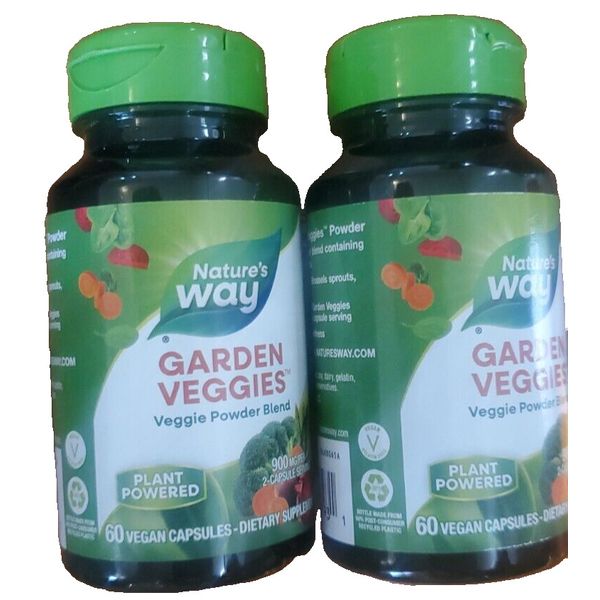 Nature's Way Garden Veggies  60 vcaps exp 4/27 New! 2PK