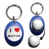BadgeBeast.co.uk I Love Muffins - Blue Golf Ball Marker Key Ring