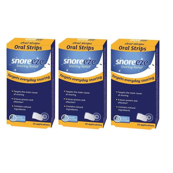 Triple Pack- Snoreeze Snoring Relief Oral Strips 28