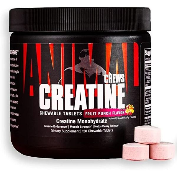 Universal Nutrition ANIMAL Creatine Chews Monohydrate 120 Fruit Punch Chews 2/25