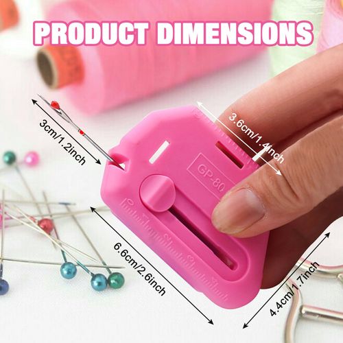 Eastrpupira 2-in-1 Adjustable Seam Guide with Built-in Seam Ripper, Stitch Remover Tool, Multifunctional Hemmer Guide with Scale (Pink)