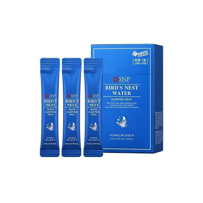 New!! [SNP] Bird's Nest Water Sleeping Pack - 1 pack(4ml x 20 pcs)- Fast Shippig