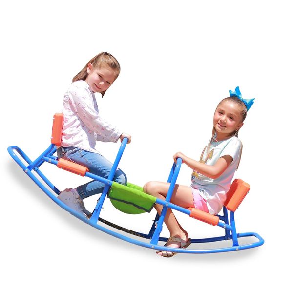 Kids Teeter Totter Outdoor Seesaw: Play - Children, Boys, Girls, Kid, Youth Ride ON Toy Living Room, Lawn, Backyard, Playground Gifts, Party Ages 3 4 5 6 Rocking HIGH Chair