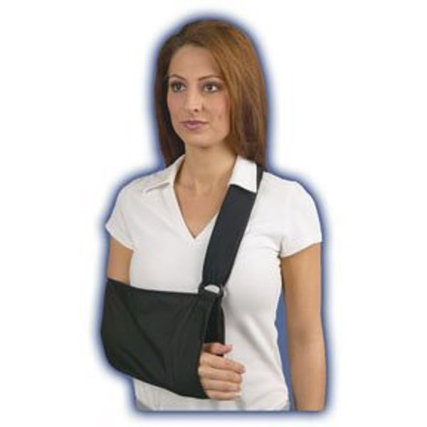 Med Spec Padded Arm Sling with Soft Padded Shoulder Strap, Black, Small