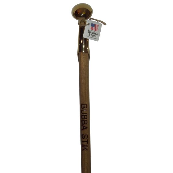 Walking Stick - Original Bubba Stik "Classic" Style Walking Stick with Brass Hame Handle. Made in Texas by Real Texans. (Walnut, 39" Tall)