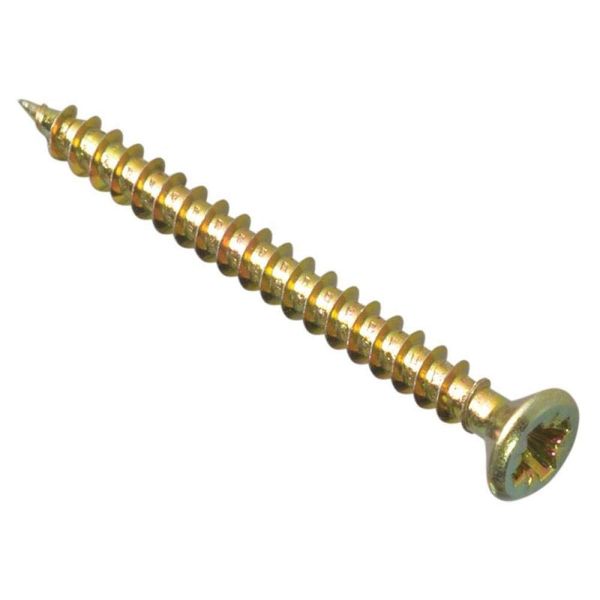 ForgeFix Multi-Purpose Single Thread Screws | 3.5x50mm | Zinc Yellow Passivated | Box 200