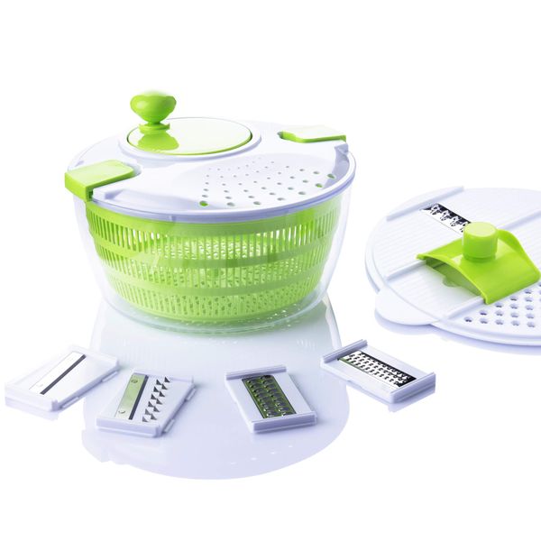 7 in 1 Multifunction Kitchen Gadget set 4L Salad Spinner Vegetable Dryer Grater Slicer