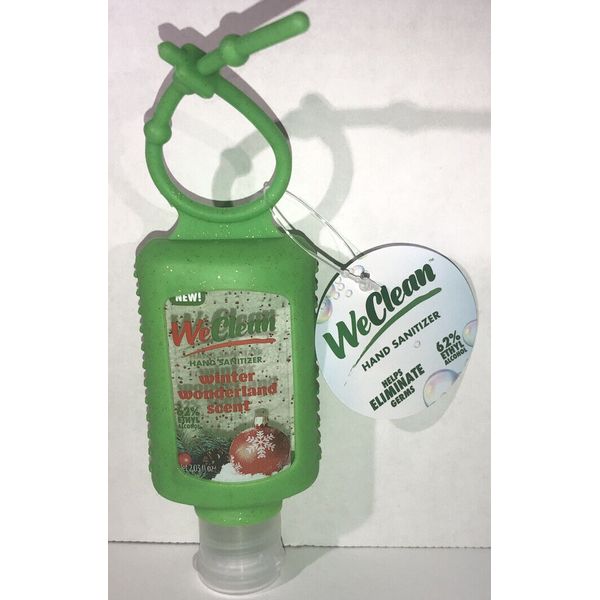 Winter Wonderland Scent Hand Sanitizer WeClean-1-2oz Blt W Purse/Bag Attachment