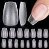 TOMICCA Nail Tip Sanded Nail Tip Short Full Cover Plain Tip Clear Tip Practice Commercial Use