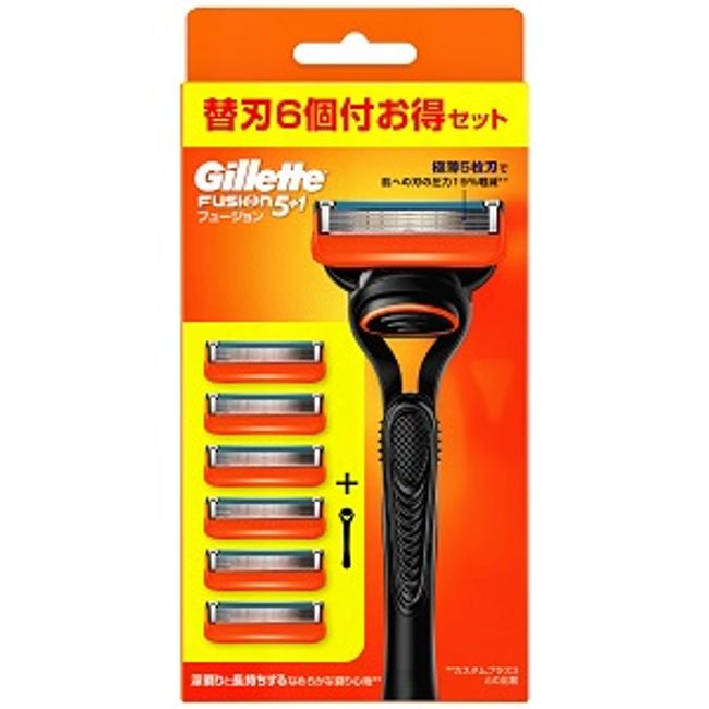 [P&amp;G] Gillette Fusion Manual Holder Razor with 6 spare blades, 1 set [Cosmetics]