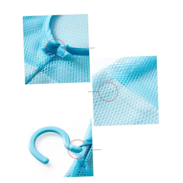 DIKACA Clothesline Bag Hanging Drying Shower Hanging Hampoer Bag Clothespin Bag Hamper Bags for Laundry Mesh Clothes Pins Bag Holder Mesh Shower Bag Clothespins Net Bag Portable