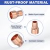 PATIKIL 5Pcs Copper Reducer 3/8" x1/4" ID Reducing Copper Coupling Fitting Pipe Adapter