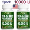 🦌Natural Vitamin D3 K2 🦌 Supplement 90 Softgels 🦌2pack
