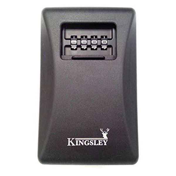 Kingsley Key Realtor Lock Box - Guard-a-Key, Secure Weatherproof Key Box Wall Mount for Indoors and Outdoors, 4 Digit Resettable Combination Code, Large Capacity for Storing Spare Keys