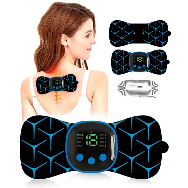 Mini Neck Massager, Massager Cervical Electric, Wireless TENS Machine for Pain Relief, Massagers Portable Neck, Massager for Neck Pain, Body Muscle Pain Relief