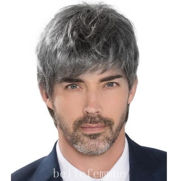 Men&#39;s wig, full wig, wig for men, short, hair loss prevention, wig, natural black, white, short, breathable, wig, for everyday use, makeover, for dad