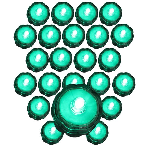 24 TURQUOISE Submersible Battery LED Tea Light ~ Wedding Centerpiece Table Decor