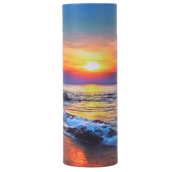 youdear memorials Ocean Sunset Scattering Urn – Biodegradable Scatter Tube for Ashes - Cremation Urn for Adult Ashes (Small)