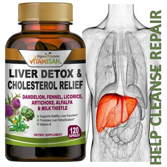 Best Liver Cleanse Repair Pills Detox Cleanser Supplements Men Women Care 120