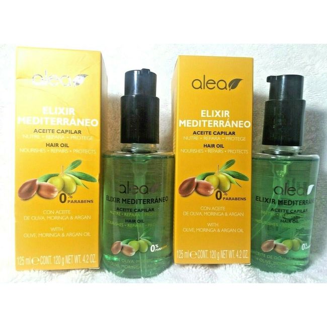 ALEA ELIXIR MEDITERRANEO HAIR OIL WITH OLIVE, MORINGA & ARGAN OIL-125ml/4.5oz