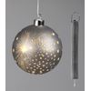 formano Hänger Kugel LED Licht Graphit Leuchtkugel | Weihnachtskugel Fensterhänger | 10 oder 12 cm | Batterie Timer (Ø 12 cm)