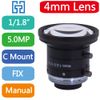 FA 4mm Machine Vision 1/1.8" Fixed Focus Lens Industrial Camera C-Mount Lens