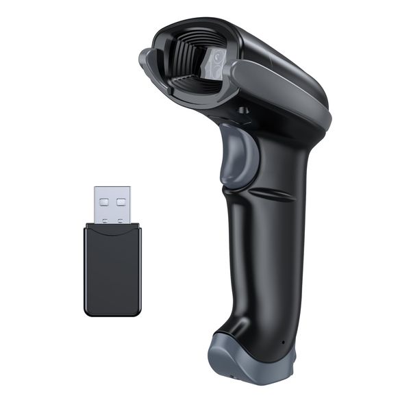 TEEMI 2D Bluetooth Barcode Scanner Wireless QR Code Reader Handsfree Screen Scanning Bar Code Scan Gun with One Press Battery Replaceable Feature (No USB Cradle)