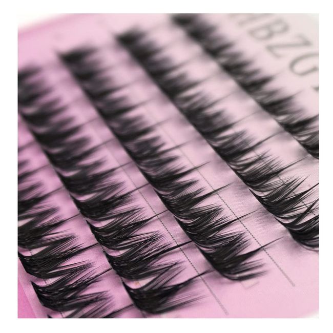 HBZGTLAD NEW L curl L curves DIY Clusters Eyelash Extension Mix Dovetail Individual Lashes Natural Segmented Eyelash Bundles Makeup (LL02)