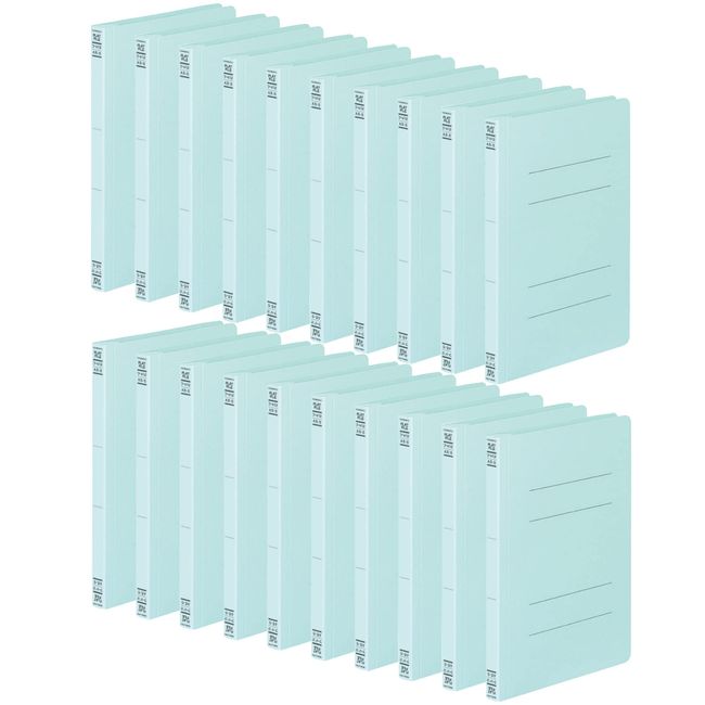 KOKUYO F-V12BX20 File, Flat File, Cover Cover, Resin Jig, 2 Holes, A5, Vertical, Blue, Set of 20