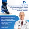 Compressa Compression Socks for Women & Men - Ankle Compression Sleeve with Premium Non-Slip Support Joint Pain, Muscle Recovery, Arthritis Relief, Injury Recovery, & More (1 Pair - Open Toe)