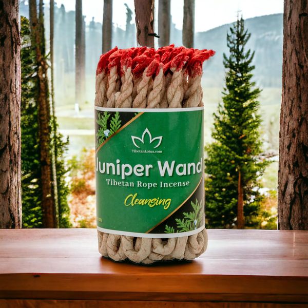 Tibetan Lotus Rope Incense (Juniper Wand)