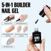 TOMICCA 5 in 1 Builder Nail Gel- Builder Base Strengthening Clear Nail Gel for Hard Strong Nails Tips & Extensions,Clear Builder Gel for Nails Repair,Nail Art Decoration Easy to Shape(Clear 15ML)